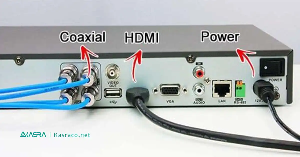 اتصال کابل ‌ها و کانکتورهای کواکسیال به دستگاه ضبط دوربین مدار بسته