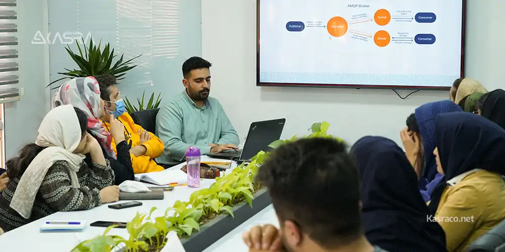 کارگاه RabbitMQ در Net. با حضور مهندس رضا عظیمی 3 RabitMQ reza azimi kasraconet 3